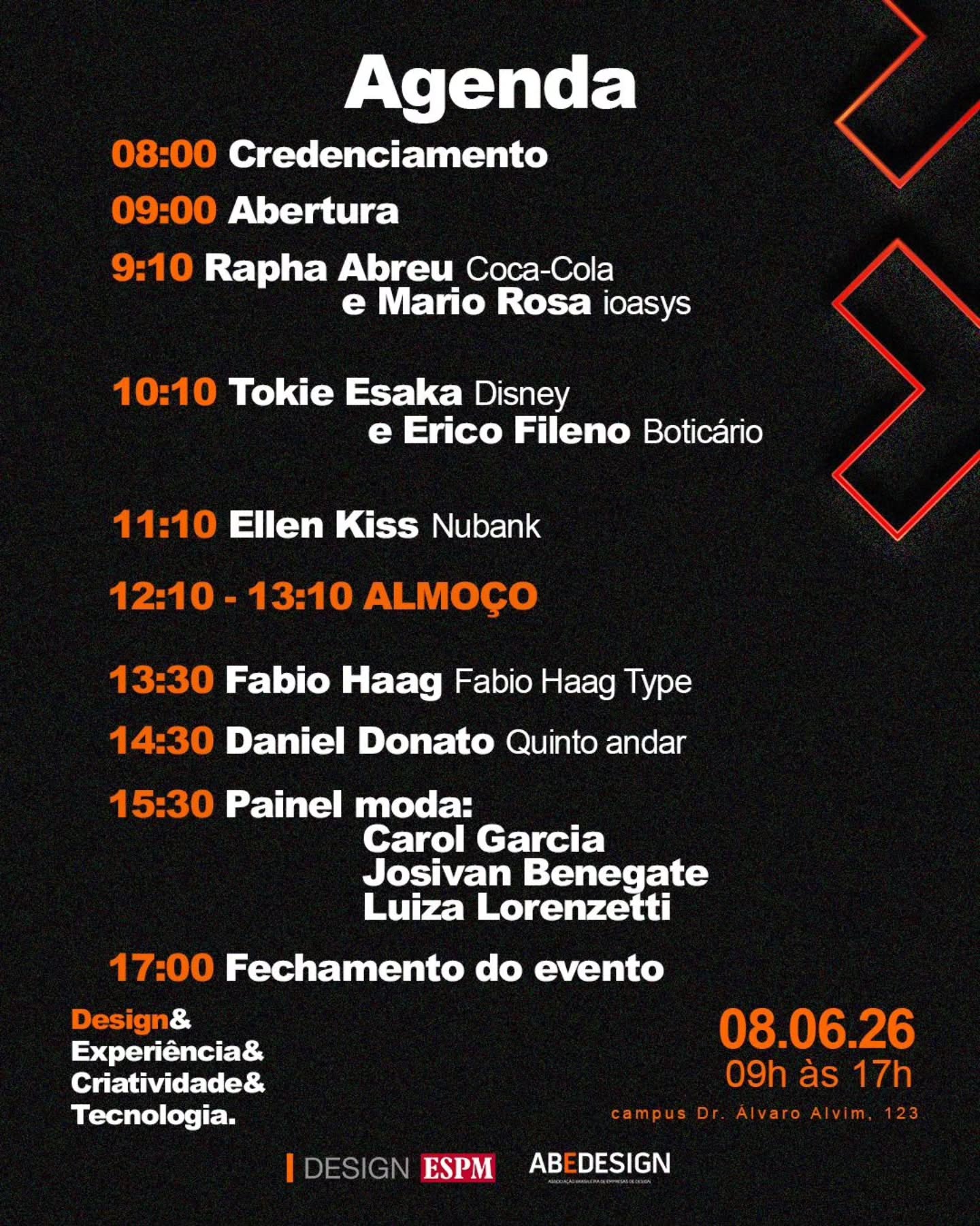 Republicação Agenda Design e Experiência e Criatividade e Tecnologia